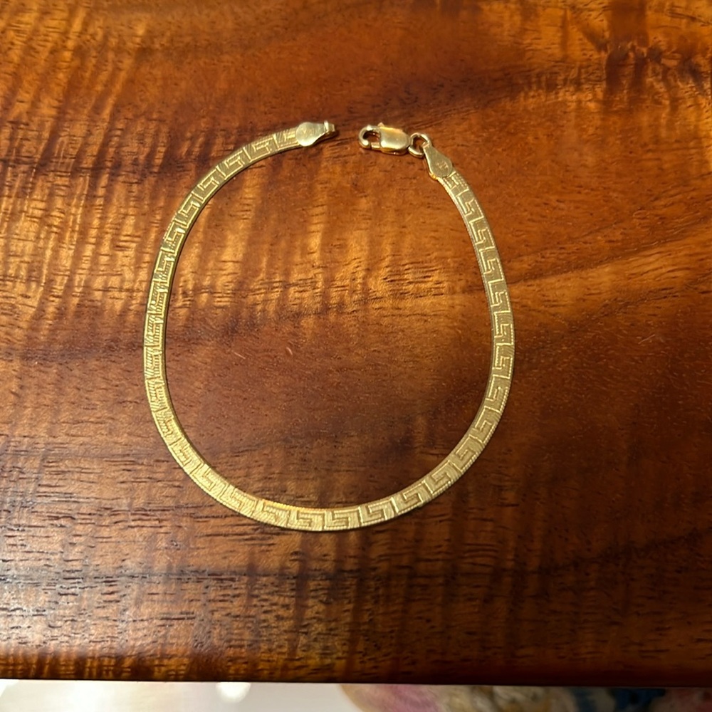 Italian gold plated sterling silver double-sided bracelet